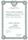 wiadectwo ochrony